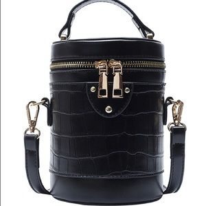 Black Cross Stone Textured Crossbody Bag